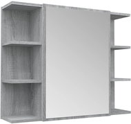 Shumee Bathroom mirror cabinet - sonoma grey 80 × 205 × 64 cm composite 815523 - Bathroom Cabinet