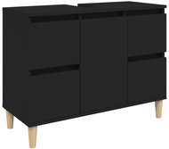 Shumee Under-basin cabinet - black 80 × 33 × 60 cm composite wood 821269 - Bathroom Cabinet