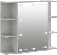 Shumee Mirror cabinet with LED - concrete - grey 70 × 165 × 60 cm 808877 - Bathroom Cabinet