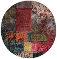 Shumee Washable patchwork carpet diameter 120 cm multi-coloured non-slip - Carpet