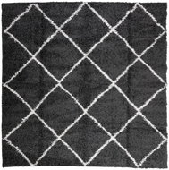 Shumee PAMPLONA high pile black and cream 160 × 160 cm - Carpet