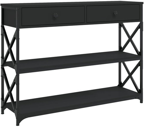 Shumee Console table 100 × 28 × 75 cm, composite wood, black - Console Table - Main image