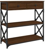 Shumee Console table 75 × 28 × 75 cm, composite wood, brown oak - Console Table