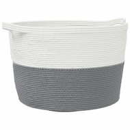 Shumee Laundry basket, O 60 × 36 cm, cotton, grey and white 358473 - Laundry Basket