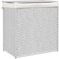 Shumee 2-section laundry basket, 53 × 35 × 57 cm, polyrattan, white - Laundry Basket