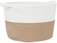 Shumee Laundry basket, O 60 × 36 cm, cotton, brown and white - Laundry Basket
