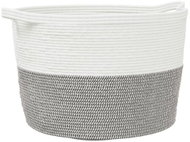 Shumee Laundry basket, O 60 × 36 cm, cotton, grey and white - Laundry Basket