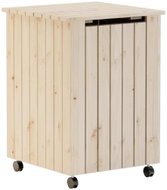 Shumee Laundry basket on wheels RANA, 45 × 45 × 64 cm, solid pine, 4002333 - Laundry Basket