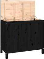 Shumee Laundry chest, 88,5 × 44 × 76 cm, solid pine wood, black - Laundry Basket