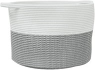 Shumee Laundry basket, O 55 × 36 cm, cotton, grey and white - Laundry Basket
