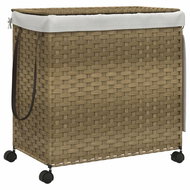 Shumee Laundry basket with wheels, 60 × 35 × 60,5 cm, rattan - Laundry Basket