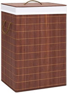 Shumee Bamboo laundry basket with 2 compartments, 72 l, brown - Laundry Basket