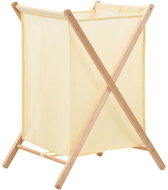 Shumee Clothes basket made of cedar wood and fabric, 42 × 41 × 64 cm, beige - Laundry Basket