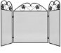 SHUMEE Krbová zástěna se 3 panely železo černá - Krbová zástěna