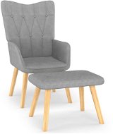Relaxačná stolička s podnožkou svetlo sivá textil, 327534 - Kreslo