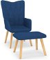 Kreslo Relaxačné kreslo so stoličkou modré textil, 327538 - Křeslo