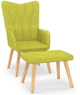 Relaxační křeslo se stoličkou zelené textil, 327539 - Křeslo