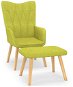 Relaxační křeslo se stoličkou zelené textil, 327539 - Křeslo