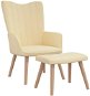 Relaxační křeslo se stoličkou krémově bílé samet , 327675 - Křeslo