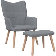 Relaxační židle se stoličkou světle šedá textil, 327930 - Křeslo