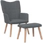 Relaxační židle se stoličkou tmavě šedá textil, 327931 - Křeslo