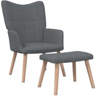 Relaxačná stolička s podnožkou tmavo sivá textil, 327931 - Kreslo