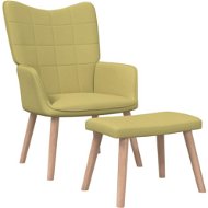 Relaxačná stolička s podnožkou zelená textil, 327935 - Kreslo