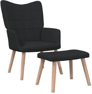 Relaxačná stolička s podnožkou čierna textil, 327936 - Kreslo