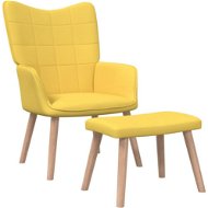 Relaxační židle se stoličkou hořčicová textil, 327937 - Křeslo