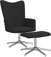 Relaxačné kreslo so stoličkou čierne textil, 328002 - Kreslo