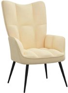 Křeslo Relaxační židle krémově bílá samet, 328082 - Křeslo
