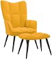 Křeslo Relaxační křeslo se stoličkou hořčicově žluté samet, 328091 - Křeslo