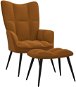 Relaxačné kreslo so stoličkou hnedé zamat, 328092 - Kreslo