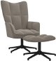 Relaxačné kreslo so stoličkou svetlo sivé zamat, 328106 - Kreslo