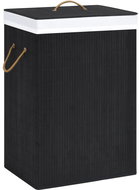 Shumee Bamboo laundry basket with 2 compartments black 72 l - Laundry Basket