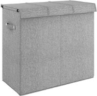 Shumee Skládací koš na prádlo šedý 64,5 × 34,5 × 59 cm umělá lněná tkanina - Koš na prádlo