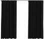 Závěs SHUMEE Zatemňovací závěsy s háčky vzhled lnu, 2 ks, 140 × 175 cm, antracitové - Závěs
