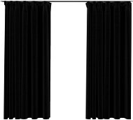 SHUMEE Zatemňovacie závesy s háčikmi vzhľad ľanu, 2 ks, 140 × 175 cm, čierne - Záves