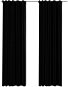 SHUMEE Zatemňovací závěsy s háčky vzhled lnu, 2 ks, 140 × 225 cm, černé - Závěs