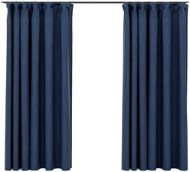SHUMEE Zatemňovací závěsy s háčky vzhled lnu, 2 ks, 140 × 175 cm, modré - Závěs