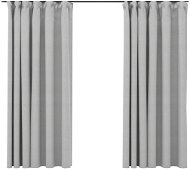 Záves SHUMEE Zatemňovacie závesy s háčikmi vzhľad ľanu, 2 ks, 140 × 175 cm, sivé - Závěs