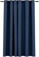 Závěs SHUMEE Zatemňovací závěs s kroužky vzhled lnu, 290 × 245 cm, modrý - Závěs