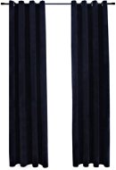 SHUMEE Zatemňovací závěsy s kroužky, 2 ks, 140 × 175 cm, samet černé - Závěs