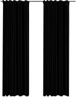SHUMEE Zatemňovací závěsy s háčky vzhled lnu, 2 ks, 140 × 245 cm, černé - Závěs