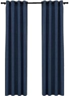 Závěs SHUMEE Zatemňovací závěsy s kroužky vzhled lnu, 2 ks, 140 × 225 cm, modré - Závěs