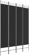 SHUMEE štvordielny paraván čierny, 160 × 220 cm - Paraván