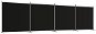 SHUMEE štvordielny paraván čierny, 698 × 180 cm - Paraván