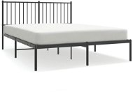 SHUMEE Kovový rám postele s čelom čierny, 140 × 200 cm - Rám postele