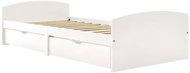 SHUMEE Rám postele se 2 zásuvkami bílý, masivní borovice, 90 × 200 cm - Postel
