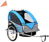 SHUMEE Vozík za bicykel a kočík 2 v 1 modrý/sivý - Detský vozík za bicykel